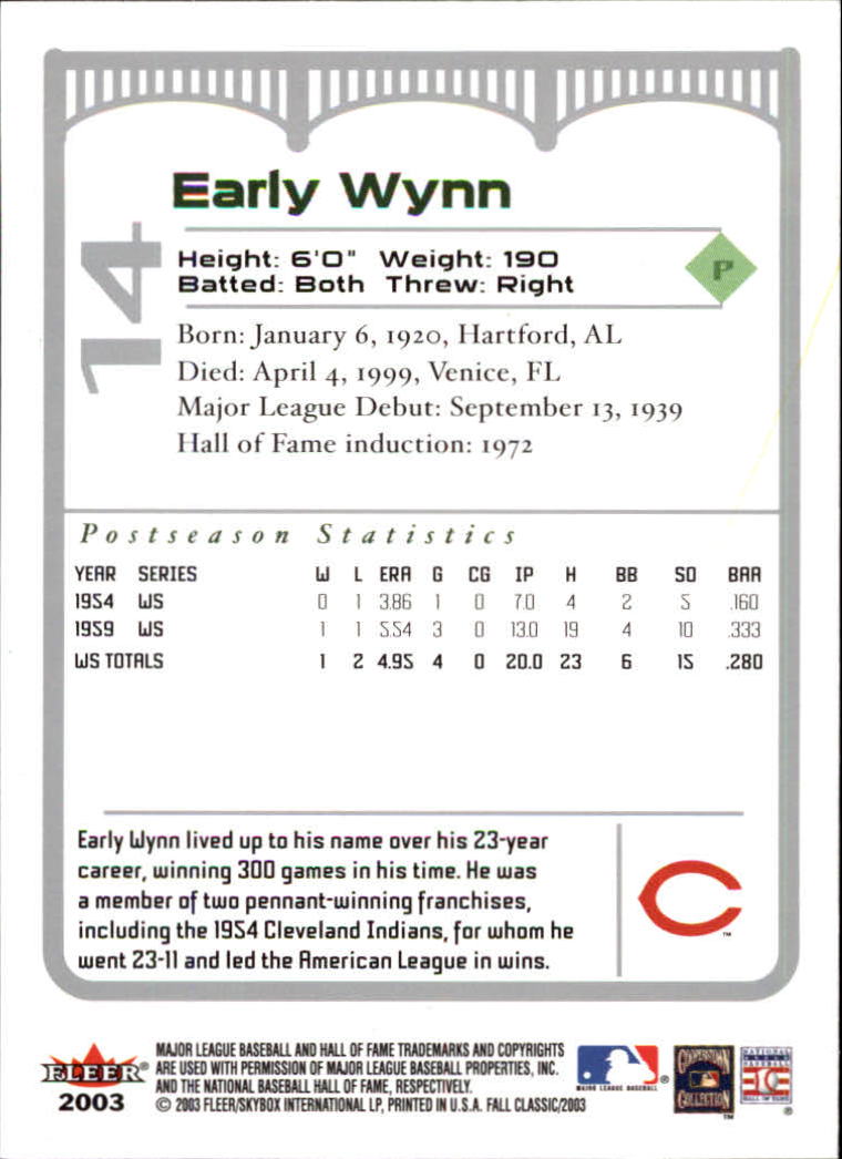 2003 Fleer Fall Classics Baseball "Main Set" Cards - Picture 29 of 197