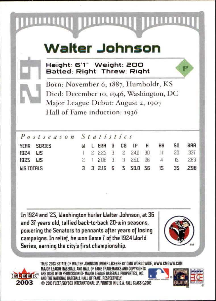 2003 Fleer Fall Classics Baseball "Main Set" Cards - Picture 63 of 197