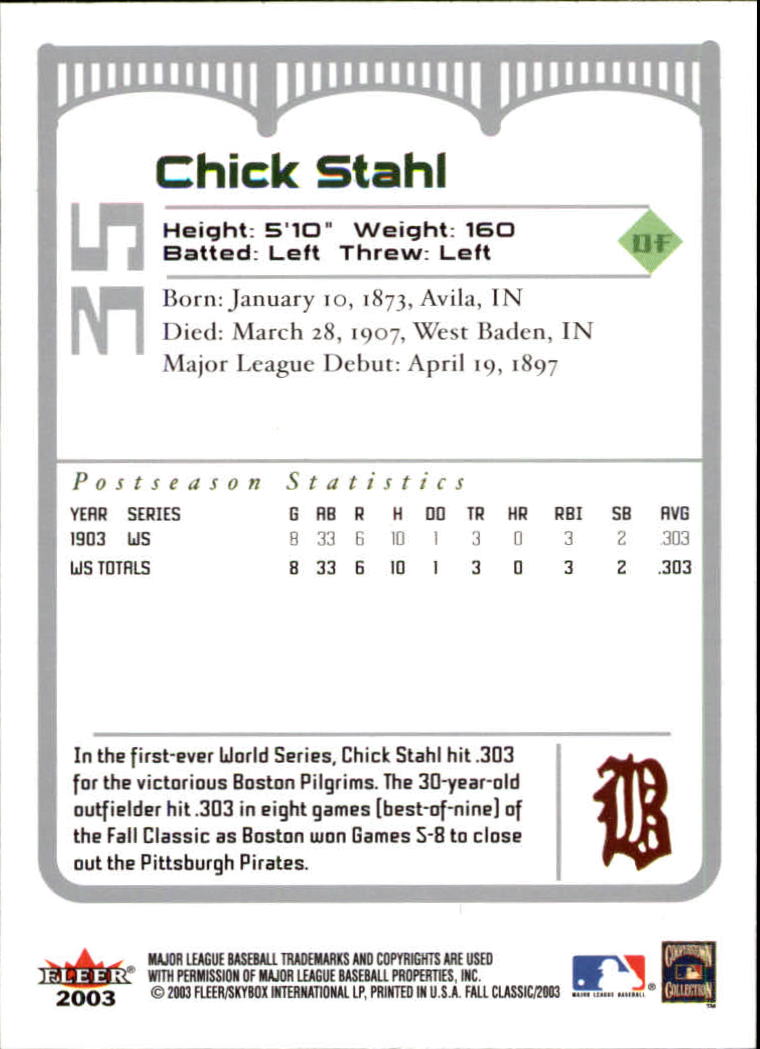 2003 Fleer Fall Classics Baseball "Main Set" Cards - Picture 77 of 197