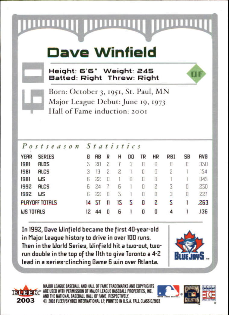 2003 Fleer Fall Classics Baseball "Main Set" Cards - Picture 135 of 197