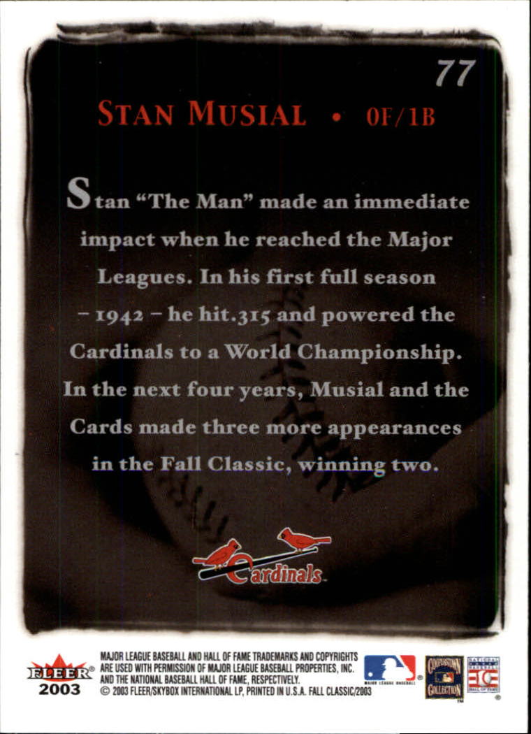 2003 Fleer Fall Classics Baseball "Main Set" Cards - Picture 175 of 197