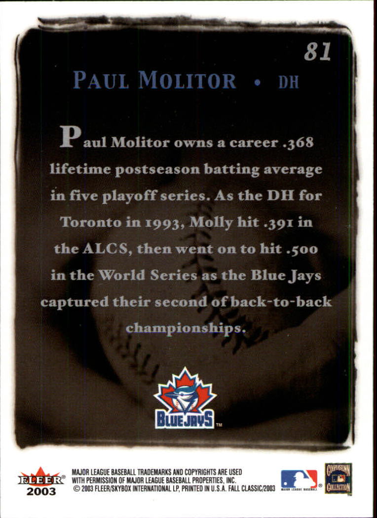 2003 Fleer Fall Classics Baseball "Main Set" Cards - Picture 183 of 197