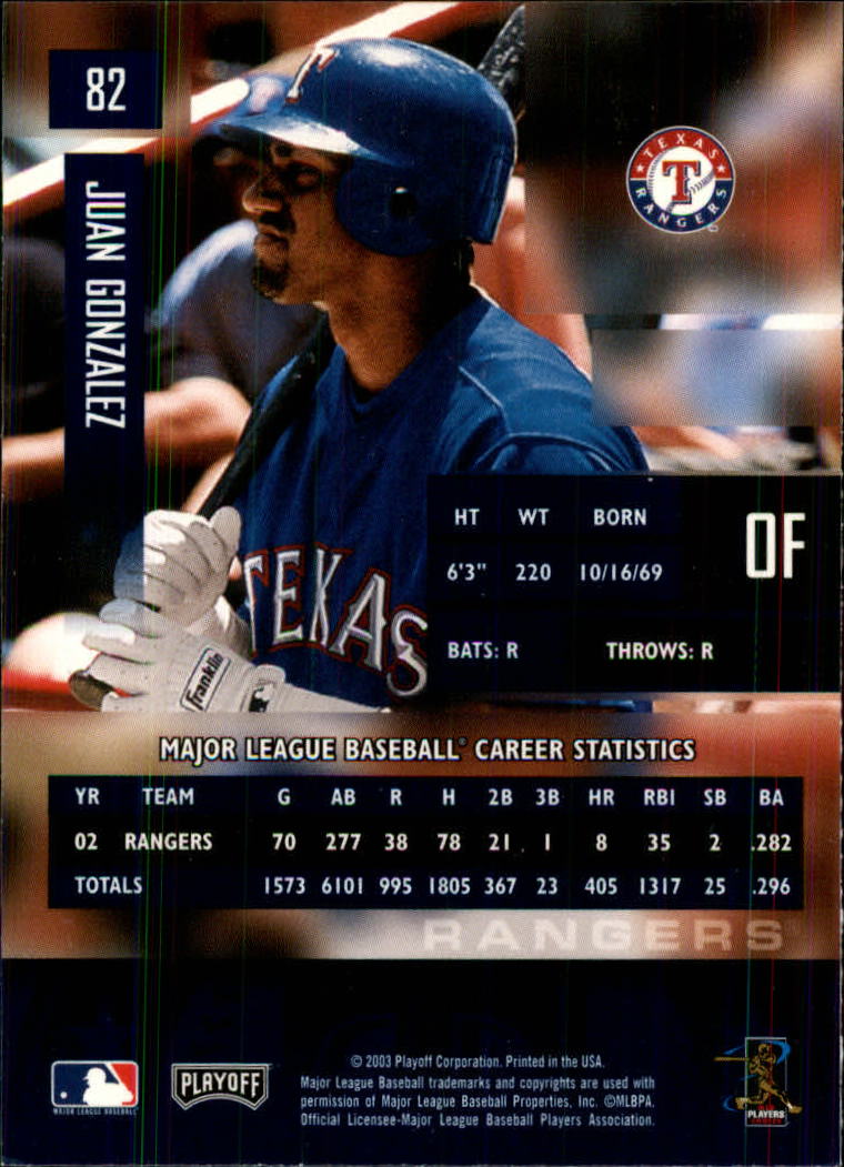 2003 Playoff Prestige Baseball "Main Set" Cards #1 to #210 - Picture 165 of 419