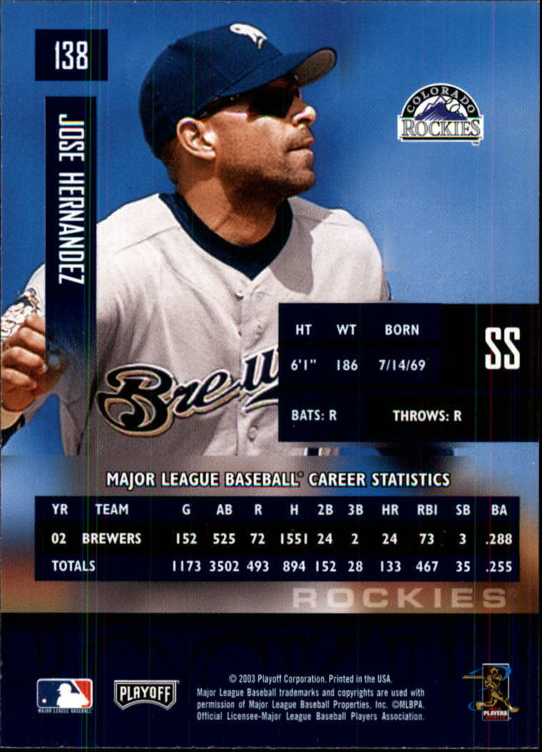 2003 Playoff Prestige Baseball "Main Set" Cards #1 to #210 - Picture 277 of 419