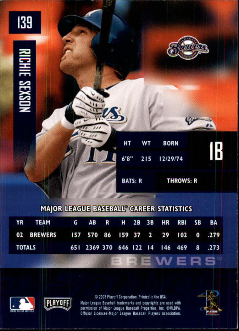 2003 Playoff Prestige Baseball "Main Set" Cards #1 to #210 - Picture 279 of 419
