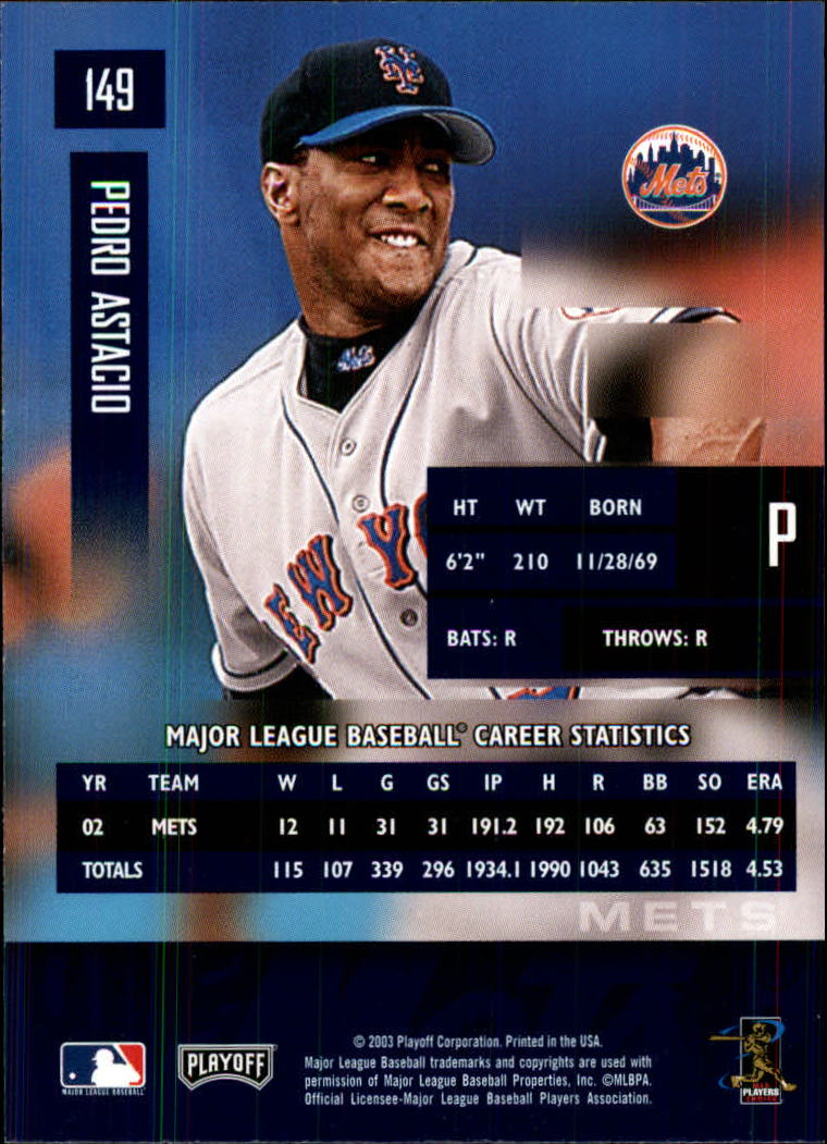 2003 Playoff Prestige Baseball "Main Set" Cards #1 to #210 - Picture 299 of 419