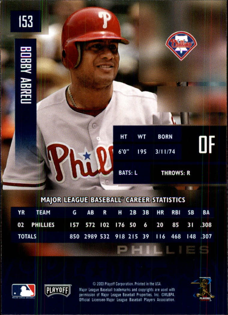 2003 Playoff Prestige Baseball "Main Set" Cards #1 to #210 - Picture 307 of 419