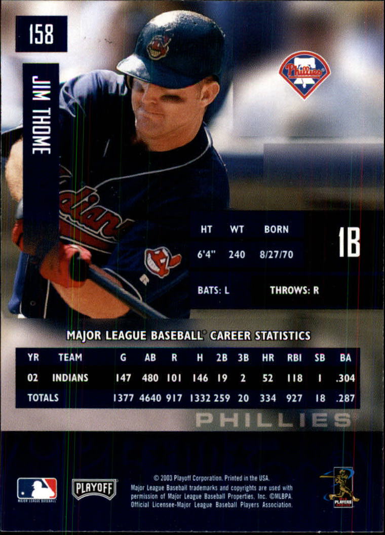 2003 Playoff Prestige Baseball "Main Set" Cards #1 to #210 - Picture 317 of 419
