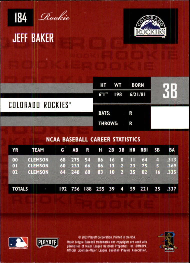 2003 Playoff Prestige Baseball "Main Set" Cards #1 to #210 - Picture 369 of 419