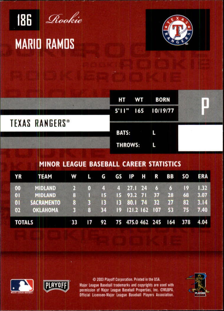 2003 Playoff Prestige Baseball "Main Set" Cards #1 to #210 - Picture 373 of 419
