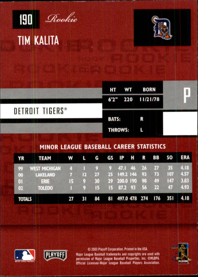 2003 Playoff Prestige Baseball "Main Set" Cards #1 to #210 - Picture 379 of 419