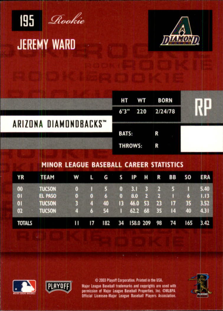 2003 Playoff Prestige Baseball "Main Set" Cards #1 to #210 - Picture 389 of 419