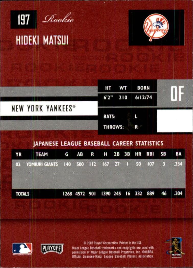2003 Playoff Prestige Baseball "Main Set" Cards #1 to #210 - Picture 393 of 419