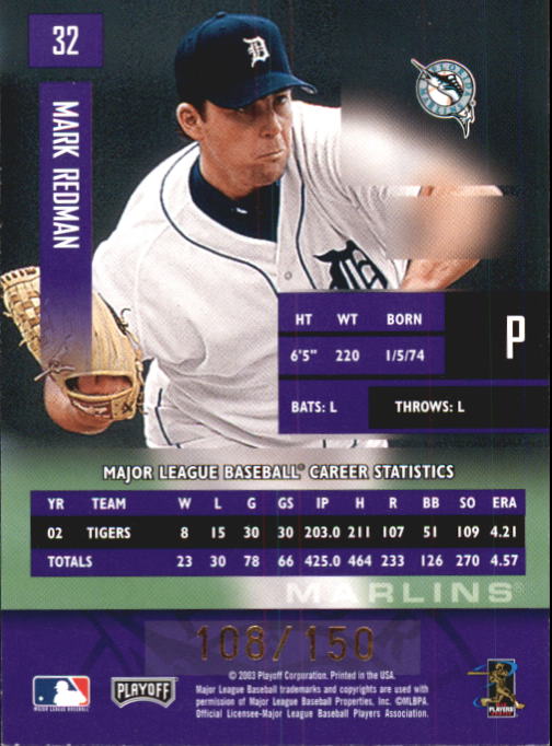 Tarjetas paralelas de béisbol 2003 Playoff Prestige "Xtra Points" - Imagen 7 de 31