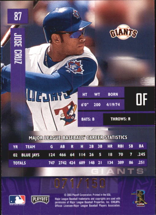 Tarjetas paralelas de béisbol 2003 Playoff Prestige "Xtra Points" - Imagen 19 de 31