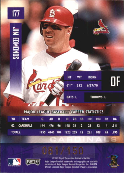 Tarjetas paralelas de béisbol 2003 Playoff Prestige "Xtra Points" - Imagen 29 de 31