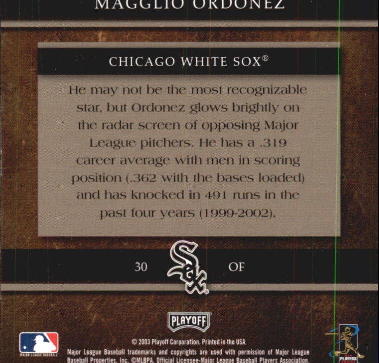 Tarjetas ""Insertar e insertar paralelas"" de béisbol Playoff Prestige 2003 - Imagen 15 de 36