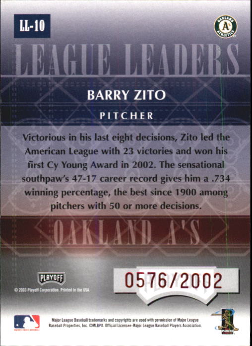Tarjetas ""Insertar e insertar paralelas"" de béisbol Playoff Prestige 2003 - Imagen 36 de 36