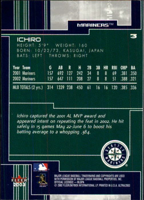 2003 Ultra (Fleer) Baseball "Main Set" Cards - Picture 7 of 459