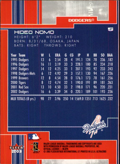 2003 Ultra (Fleer) Baseball "Main Set" Cards - Picture 11 of 459