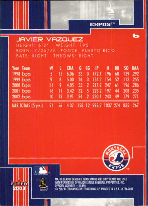 2003 Ultra (Fleer) Baseball "Main Set" Cards - Picture 13 of 459