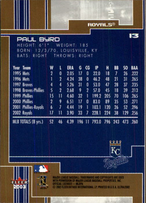 2003 Ultra (Fleer) Baseball "Main Set" Cards - Picture 26 of 459
