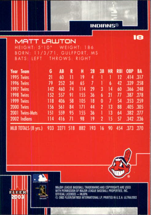 2003 Ultra (Fleer) Baseball "Main Set" Cards - Picture 35 of 459