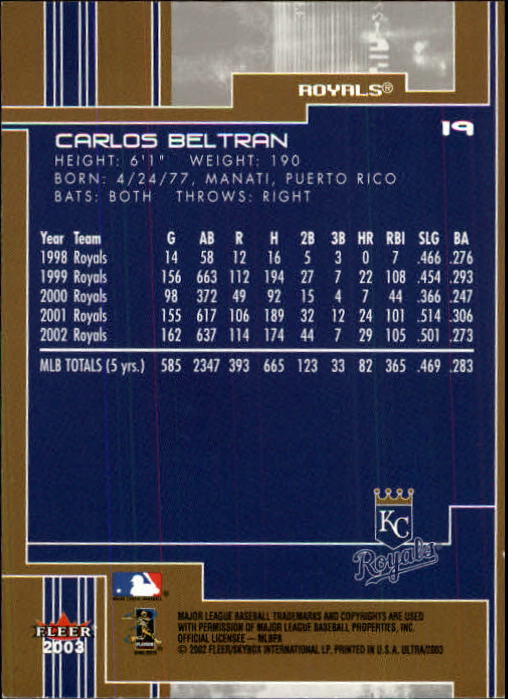 2003 Ultra (Fleer) Baseball "Main Set" Cards - Picture 37 of 459