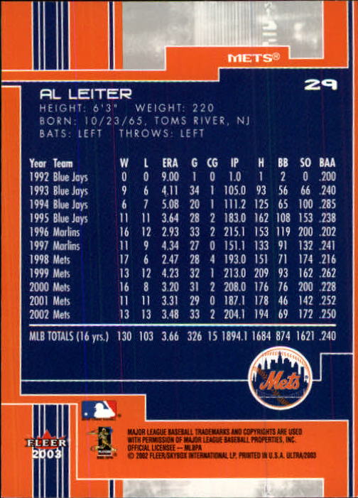 2003 Ultra (Fleer) Baseball "Main Set" Cards - Picture 57 of 459
