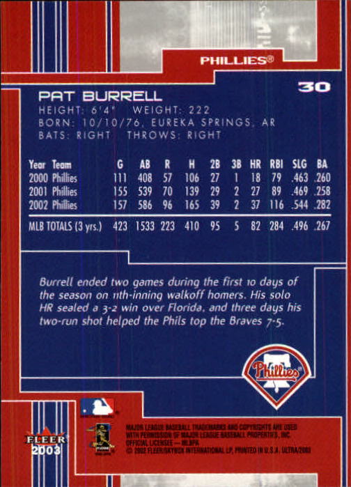 2003 Ultra (Fleer) Baseball "Main Set" Cards - Picture 59 of 459