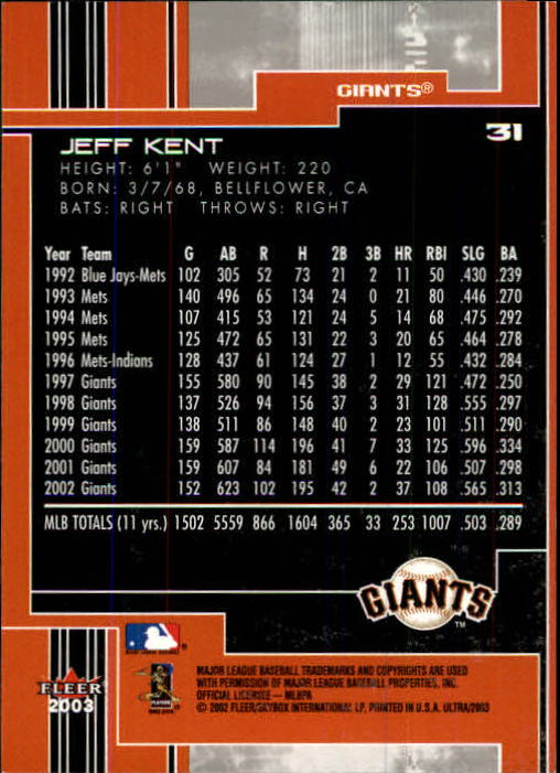 2003 Ultra (Fleer) Baseball "Main Set" Cards - Picture 61 of 459