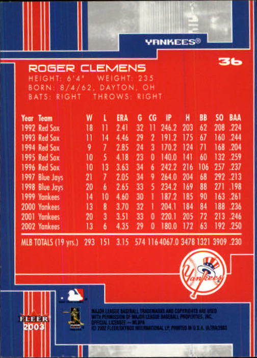 2003 Ultra (Fleer) Baseball "Main Set" Cards - Picture 70 of 459