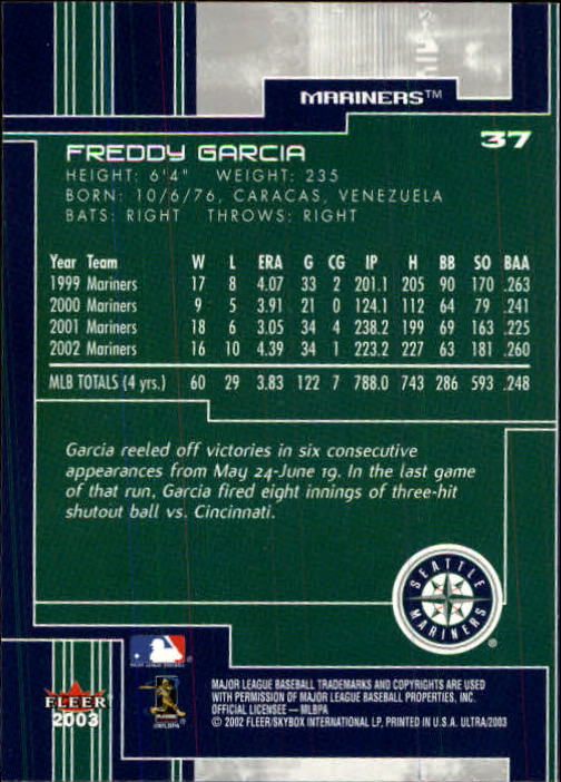 2003 Ultra (Fleer) Baseball "Main Set" Cards - Picture 72 of 459