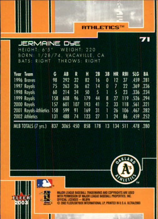 2003 Ultra (Fleer) Baseball "Main Set" Cards - Picture 134 of 459