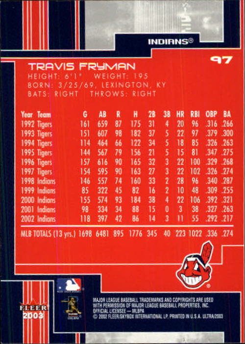 2003 Ultra (Fleer) Baseball "Main Set" Cards - Picture 180 of 459