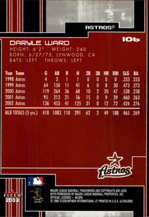 2003 Ultra (Fleer) Baseball "Main Set" Cards - Picture 194 of 459