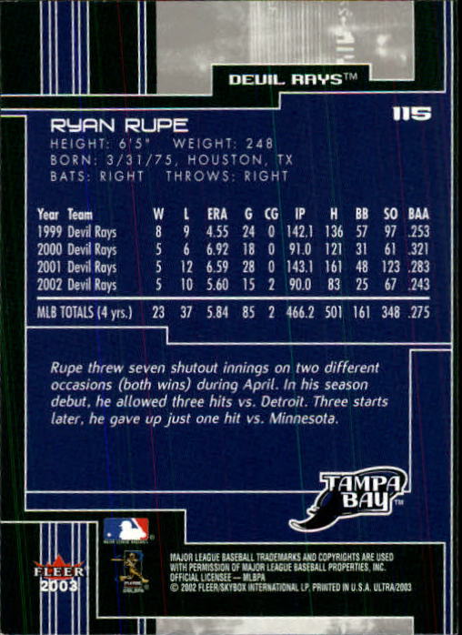 2003 Ultra (Fleer) Baseball "Main Set" Cards - Picture 211 of 459