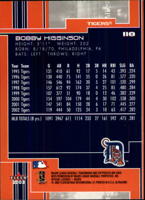 2003 Ultra (Fleer) Baseball "Main Set" Cards - Picture 217 of 459