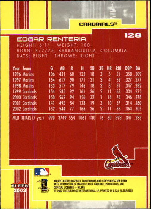 2003 Ultra (Fleer) Baseball "Main Set" Cards - Picture 236 of 459