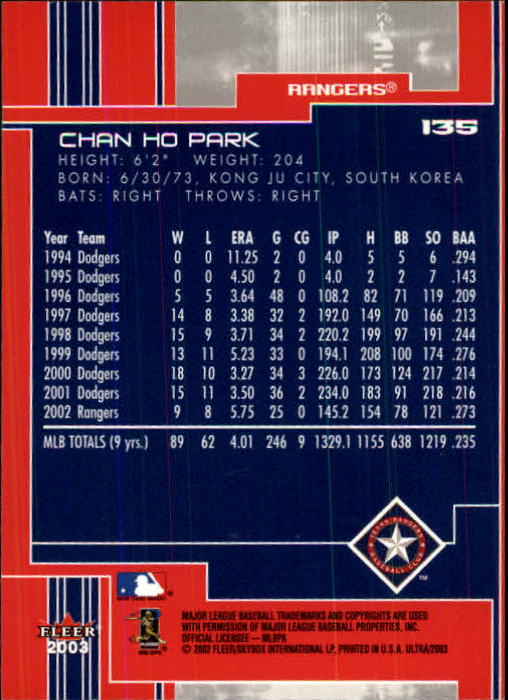 2003 Ultra (Fleer) Baseball "Main Set" Cards - Picture 250 of 459