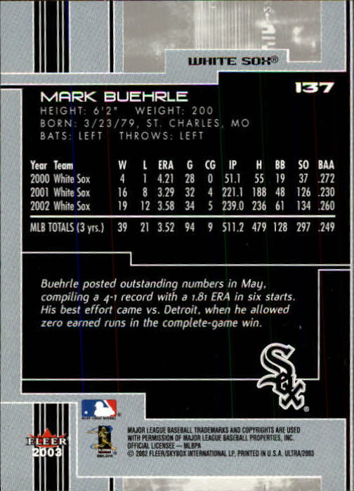 2003 Ultra (Fleer) Baseball "Main Set" Cards - Picture 254 of 459