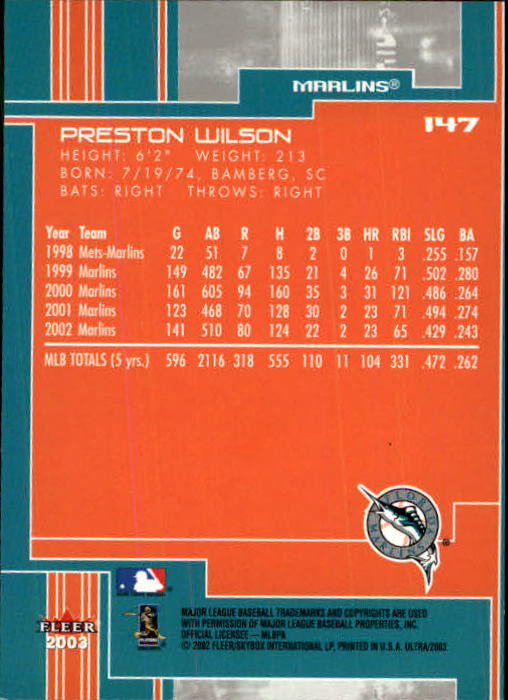 2003 Ultra (Fleer) Baseball "Main Set" Cards - Picture 273 of 459