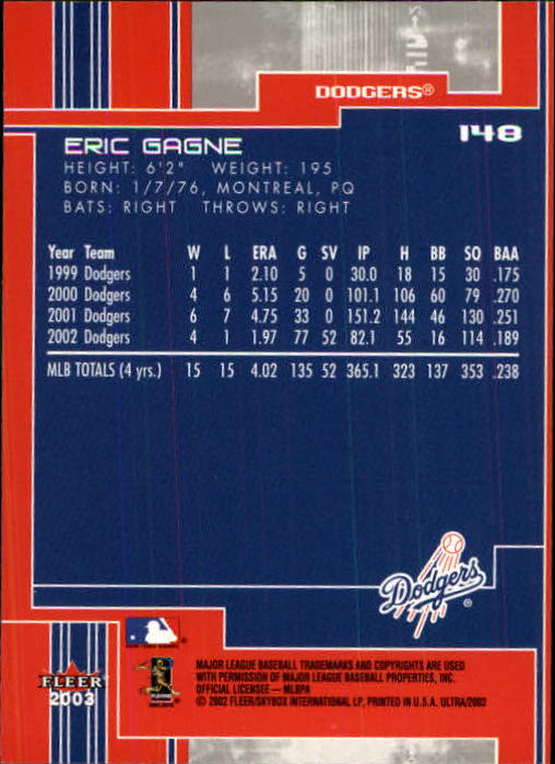 2003 Ultra (Fleer) Baseball "Main Set" Cards - Picture 275 of 459