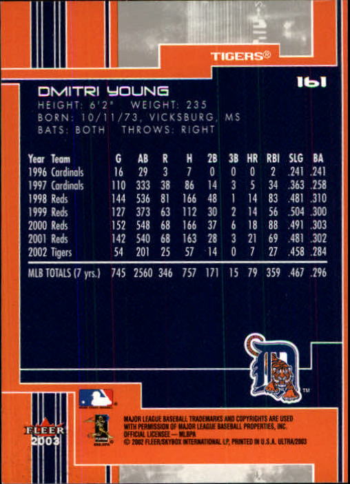 2003 Ultra (Fleer) Baseball "Main Set" Cards - Picture 300 of 459
