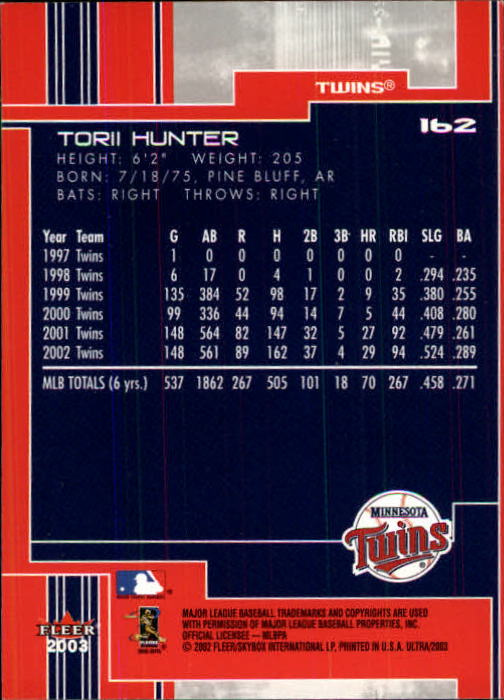 2003 Ultra (Fleer) Baseball "Main Set" Cards - Picture 302 of 459