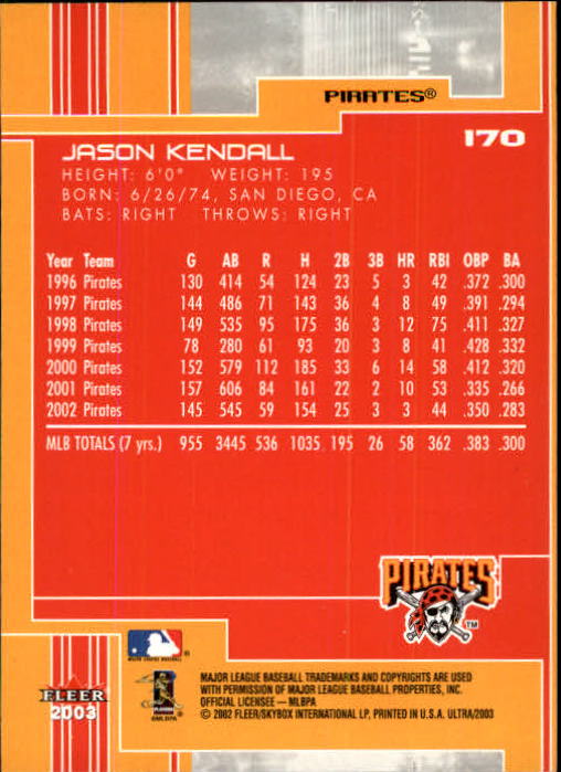 2003 Ultra (Fleer) Baseball "Main Set" Cards - Picture 317 of 459