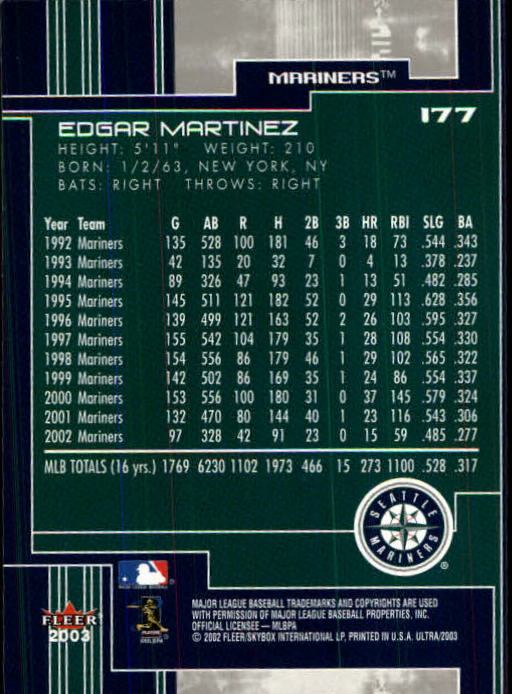 2003 Ultra (Fleer) Baseball "Main Set" Cards - Picture 331 of 459