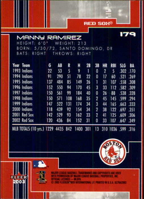 2003 Ultra (Fleer) Baseball "Main Set" Cards - Picture 335 of 459