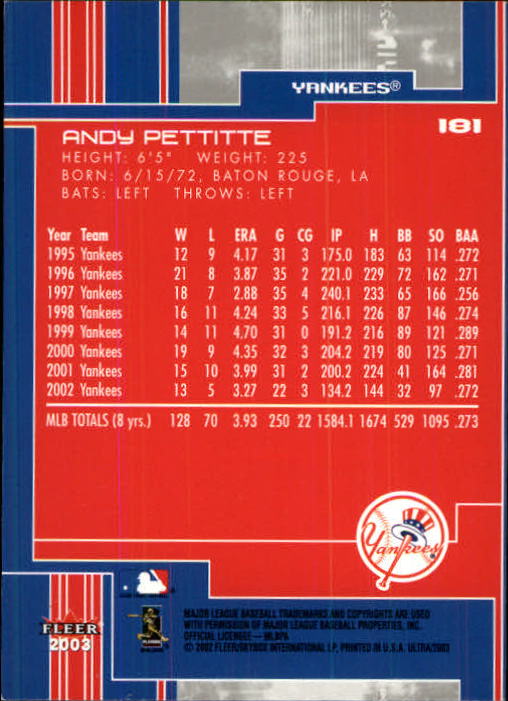 2003 Ultra (Fleer) Baseball "Main Set" Cards - Picture 339 of 459