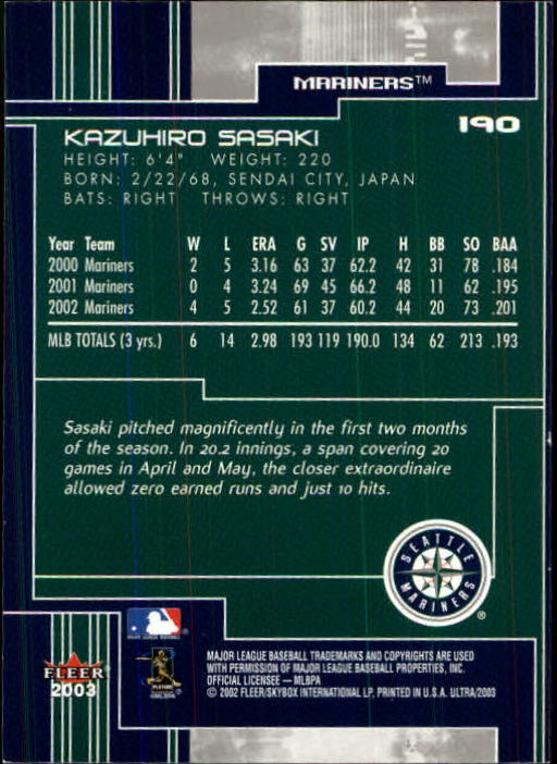 2003 Ultra (Fleer) Baseball "Main Set" Cards - Picture 355 of 459